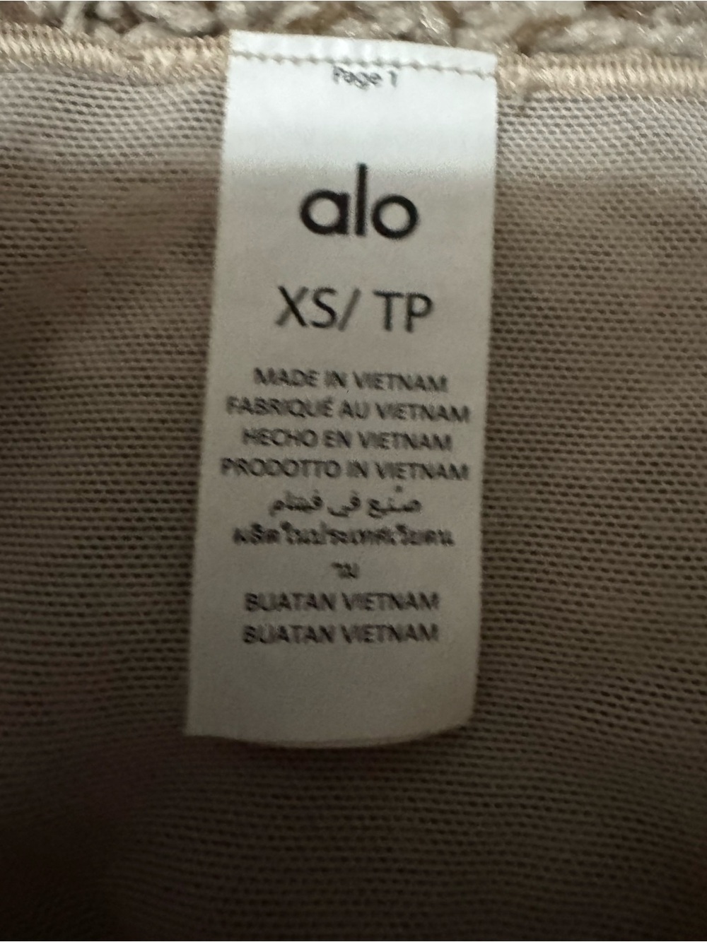 ALO Yoga Cream Long-Sleeve Mesh Strap Crop Top - Picture 4 of 5